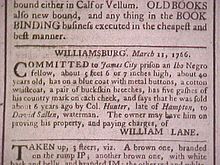 Slave auction notice — colonial era